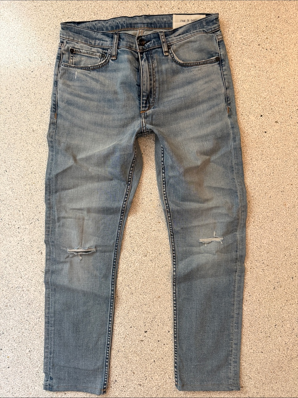 rag & bone Fit 2 Light Blue Slim Straight Jeans 30 x 28.5